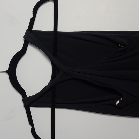 BCBGMaxAzria Black Twisted Racerback Bodycon Dress With Belt Size XSmall - Picture 12 of 15